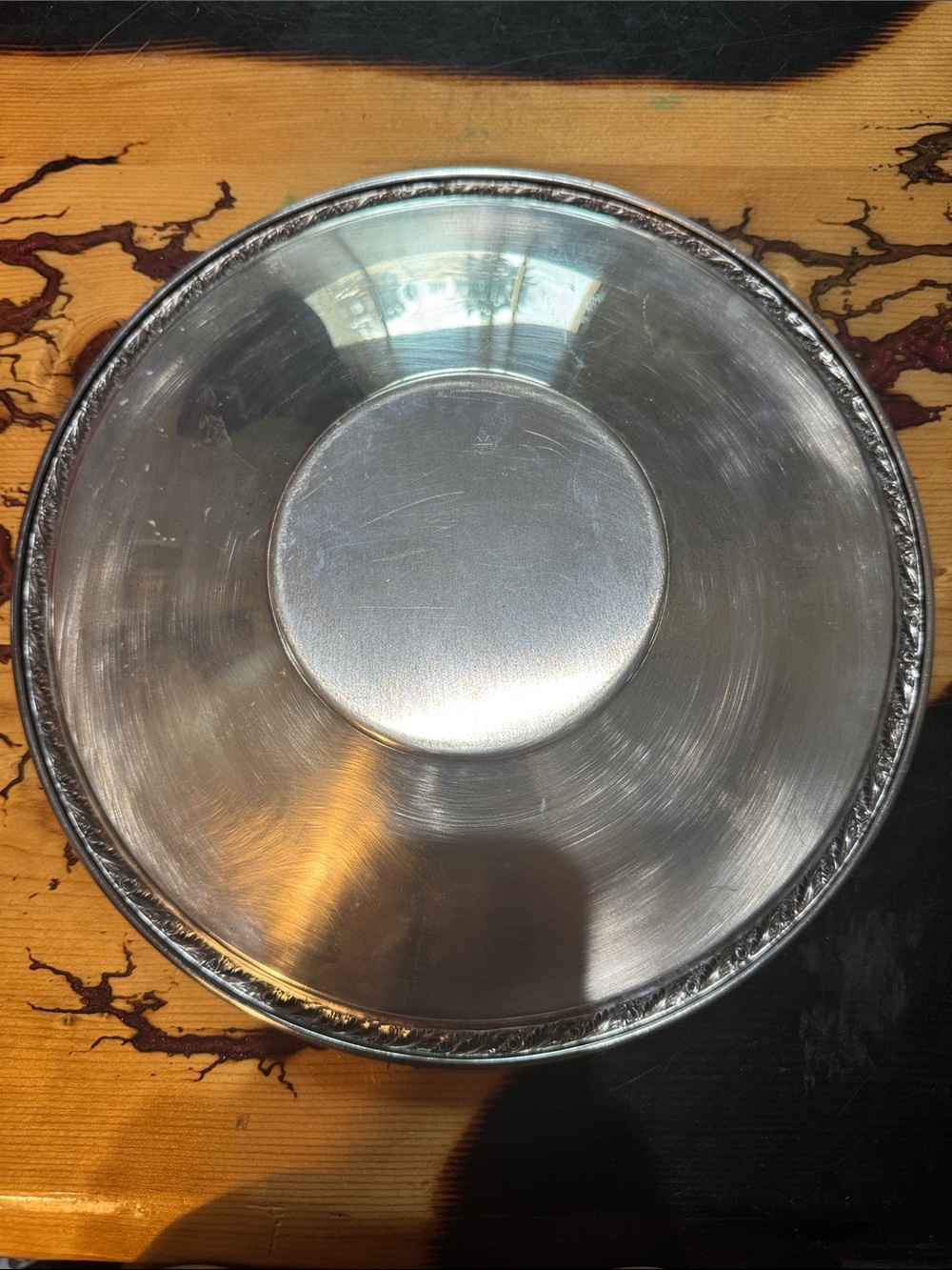 Silver Decorative Metal Serving Tray - Classic Home Kitchen Accent - Picture 3 of 5